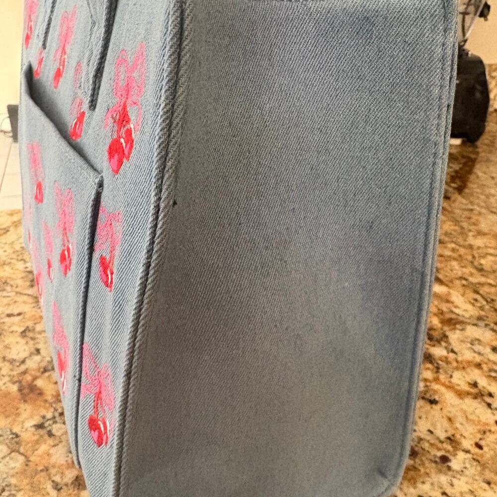 Luv Betsey by Betsey Johnson Denim Cherry Tote + Charm - Picture 6 of 6